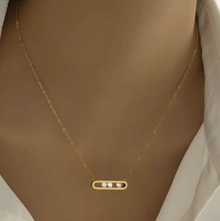 მინიმალური ზოლის ყელსაბამი / Minimal Bar Necklace