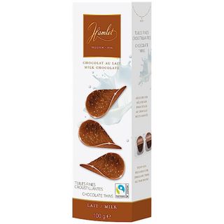 Tuiles fines de chocolat au lait croustillantes 100g - HAMLET