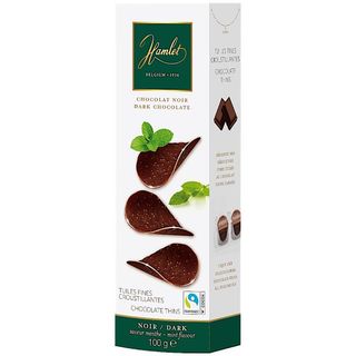 Tuiles fines de chocolat noir et menthe 100g - HAMLET