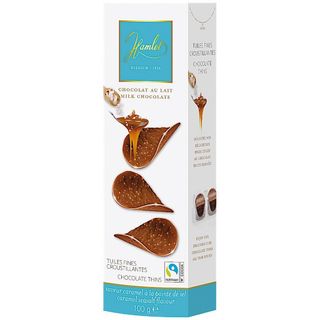 Tuiles fines de chocolat caramel et sel de mer 100g - HAMLET