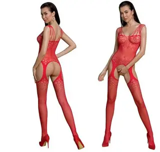 Bodystocking Passion Eco bs004, czerwone, rozm. S/L