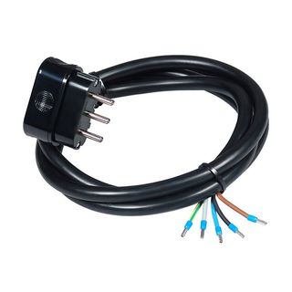 Priključni kabl trofazni Commel H05VV-F 5G2,5 2m 16A 400V 10000W za šporet, crni – C0715