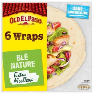 OLD EL PASO Wraps Au Blé Nature Extra Moelleux 350g