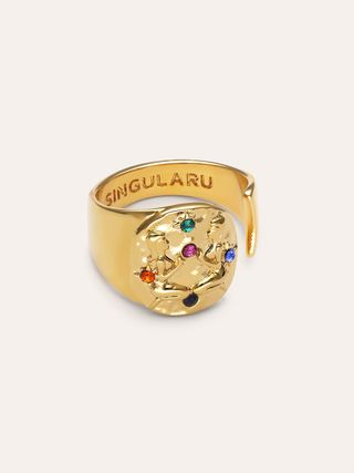 Anillo Geminis Organic Colors Zodiaco Baño Oro