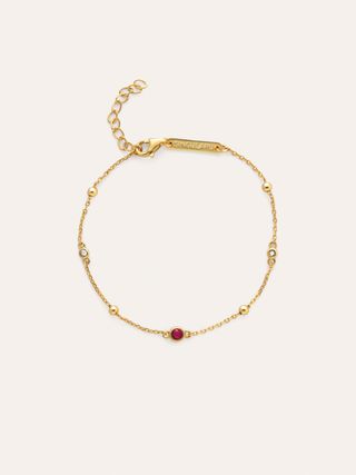 Pulsera Enero Birthstone Plata Baño Oro