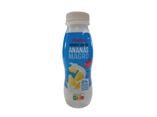 IOGURTE AUCHAN LÍQUIDO MAGRO ANANÁS 170G