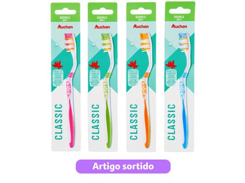 ESCOVA DE DENTES AUCHAN CLÁSSICA SUAVE 1 UN