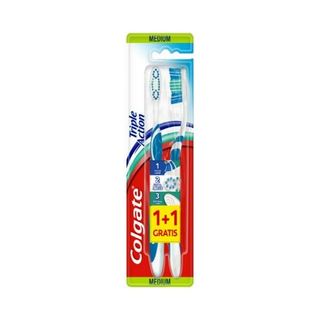Brosse à dents à triple action moyenne - le set de 2 brosses à dents - Colgate (55)