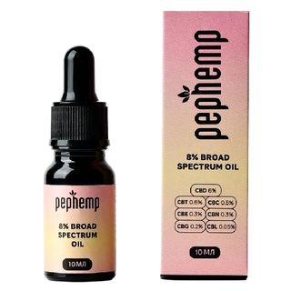 Pephemp (Пепхемп) Олія СBD (КБД) 8% Broad Spectrum з нейтральним смаком 10 мл