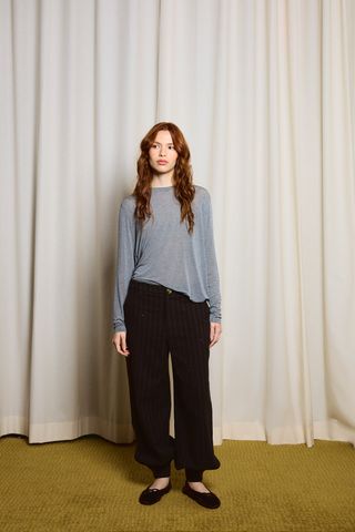 Pantalón Bombacho Rayas Brillo 40