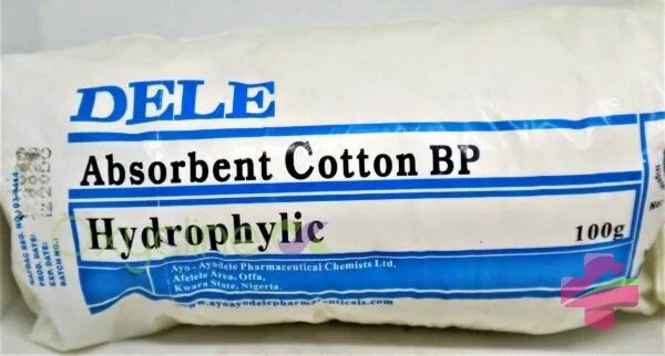 DELE Hydrophilic Absorbent Cotton BP, 100g