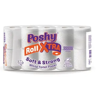 Poshy Roll Xtra 2-Ply Toilet Tissue, 10 Rolls