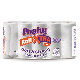 Poshy Roll Xtra 2-Ply Toilet Tissue, 10 Rolls