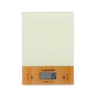 Bilancia digitale cucina taupe bambù - 5 kg