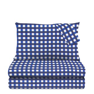 Completo letto matrimoniale - quadretti blu