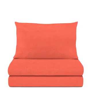 Completo letto singolo melange - corallo