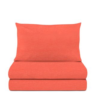 Completo letto singolo melange - corallo