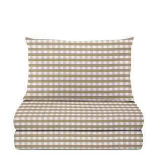 Completo letto singolo - quadretti beige