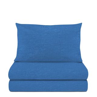 Completo letto singolo melange - blu