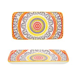 Vassoio in ceramica Kaori - 20x20x2 cm - mandala