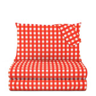 Completo letto matrimoniale - quadretti corallo