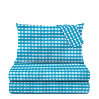 Completo letto matrimoniale - quadri azzurri