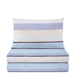 Completo letto singolo - righe blu azzurre