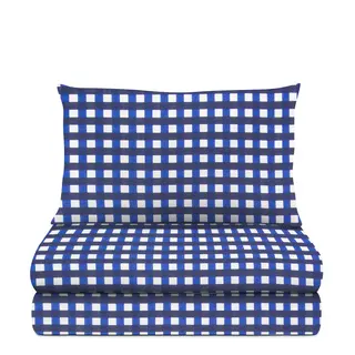 Completo letto singolo - quadretti blu