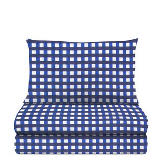 Completo letto singolo - quadretti blu