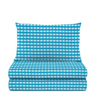 Completo letto 1 piazza e mezza - quadretti azzurri