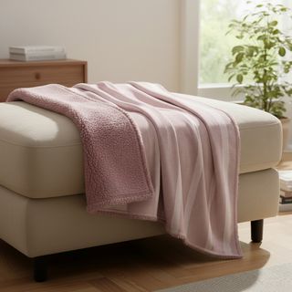 Plaid stampato righe malva - jaquard 127x152cm