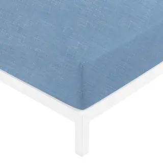 Lenzuolo con angoli matrimoniale melange - azzurro