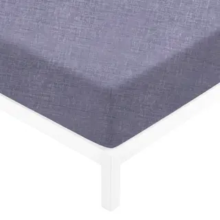 Lenzuolo con angoli matrimoniale melange - blu