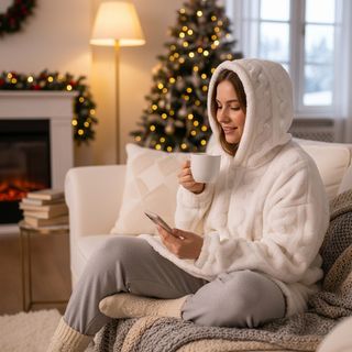 Felpa con cappuccio e tasche - bianca