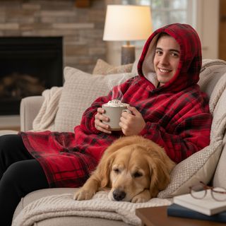 Felpa con cappuccio tartan rosso - Flannel