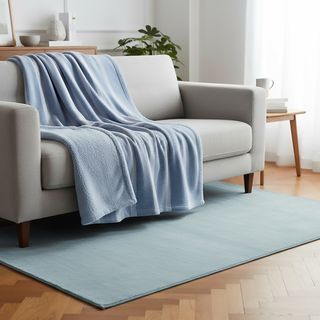 Coperta righe azzurro - jaquard 160x190cm