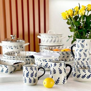 Lonac Sigma IMPERIAL 20 cm 5,1l sa staklenim poklopcem (PLAVI LISTIĆI)