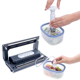 Posude sa vakum poklopcem+ručna pumpa Status Fresko 5-djelni set (Mint)