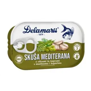 Skuša Mediteranska s Maslinama 125 g Delamaris