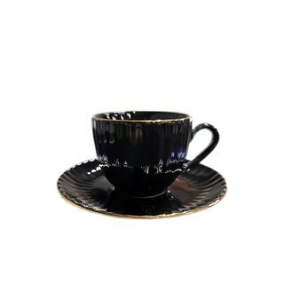 Set šoljica Moca Daisy CR/ZL-LB15 crna sa zlatnim rubom