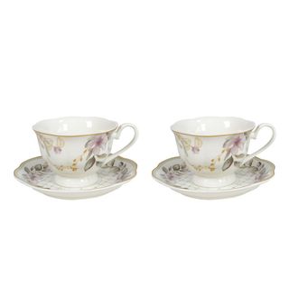 Set šoljica za kafu 220ML 2/1 JH-COF2-SPRING porcelan puna štampa roze/zeleno