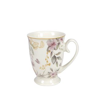 Šolja za čaj 340ml JH-COF1-SPRING porcelan roze/zelene ruže