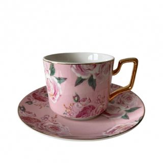 Šoljice za kafu Fina kuća SET/2 Botanical puna štampa roze ruže