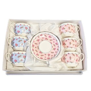 Šoljice za kafu Fina kuća SET/6 160ml Blue and Pink