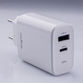 Punjač Maxlife MXTC-10-30AC PD QC 1xUSB-C 1xUSB 30W bijeli OEM0101404