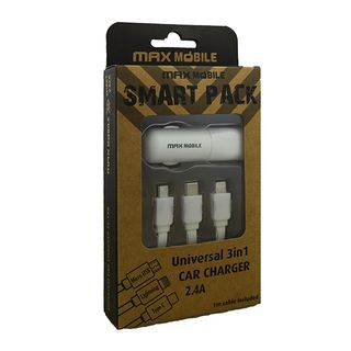 Auto adapter Maxmobile SC-198 2.4A + 3u1 kabl
