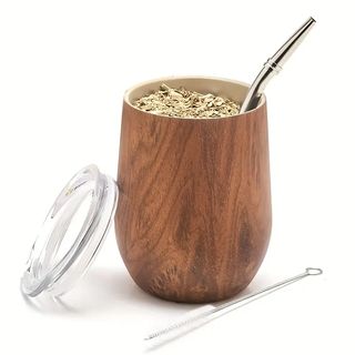 Mate De Madera Con Bombila