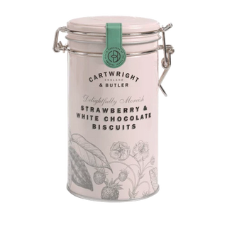 Cartwright & Butler Strawberry & White Chocolate Biscuits in Tin, 200g
