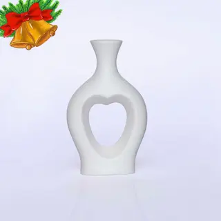White Heart Vase 12x20cm- OR6467