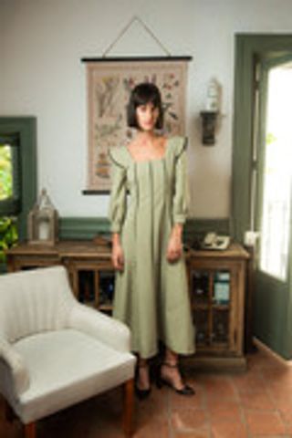 Vestido Alberg Verde Manga Larga Verde / M